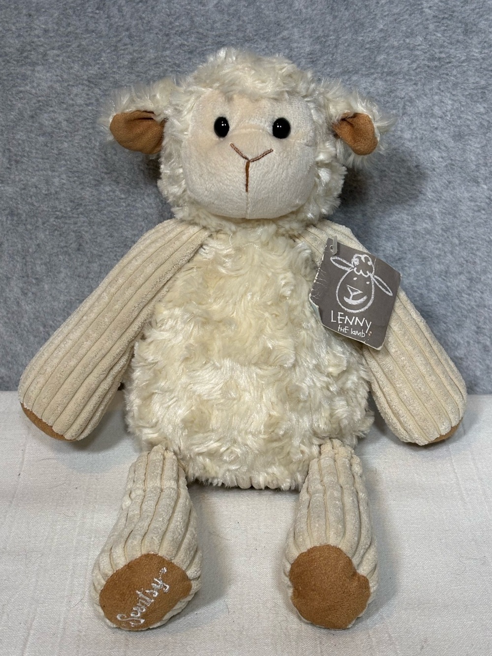 Scentsy Buddy Lenny the Lamb 16” Cream/Tan Plush Stuffed Animal Toy